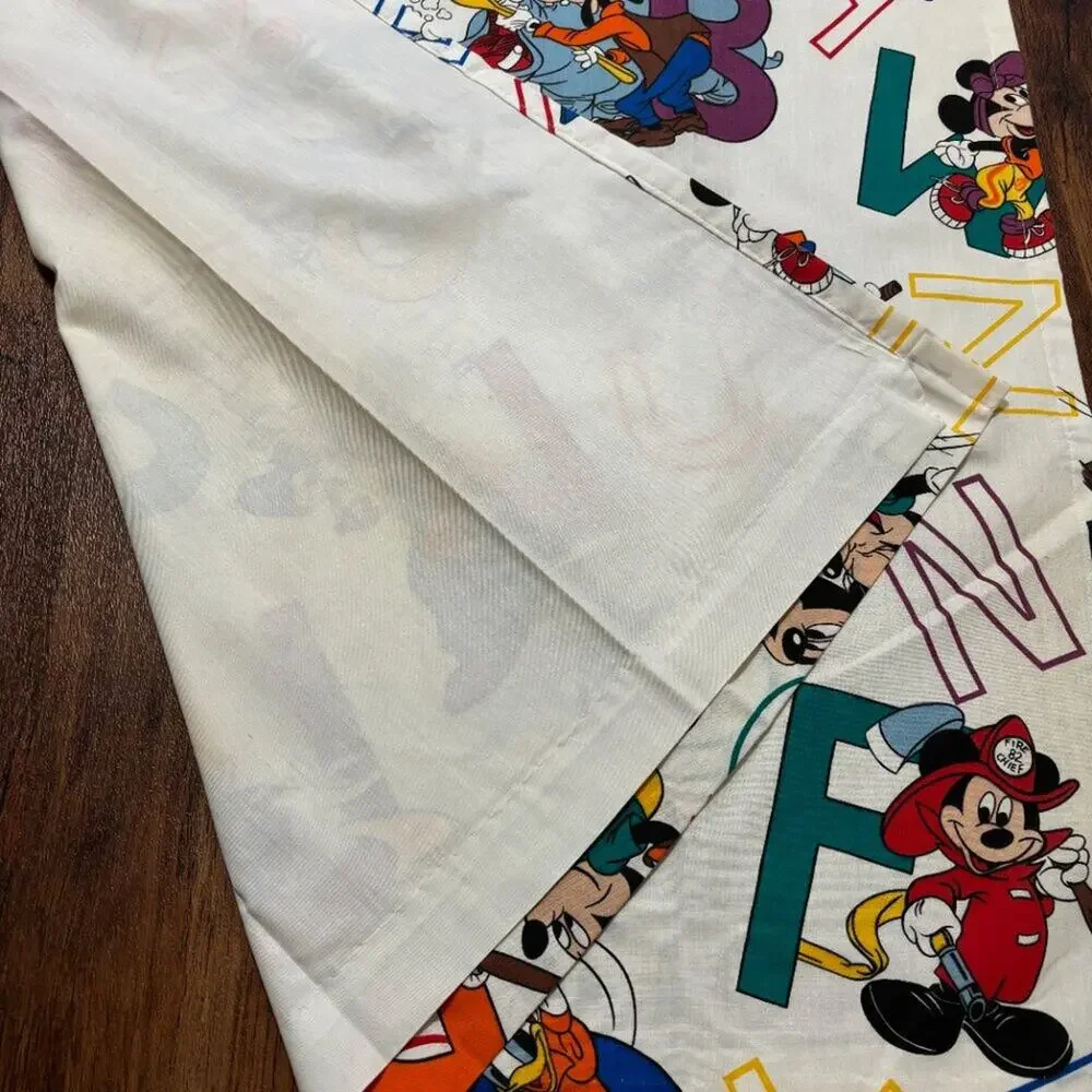 VTG 80s DISNEY (4) Window Panels Mickey Minnie Donald Daisy Goofy ABC Alphabet